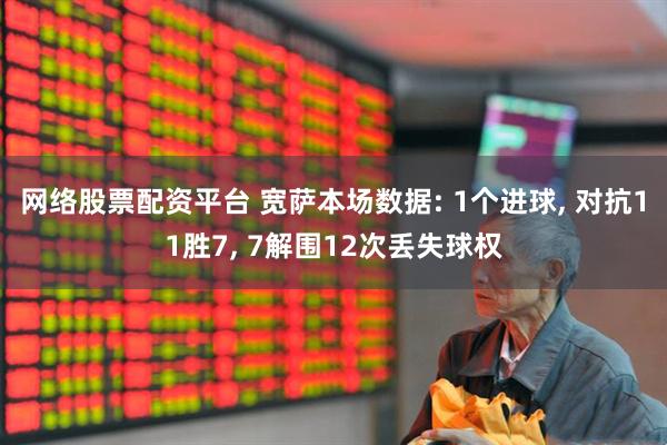 网络股票配资平台 宽萨本场数据: 1个进球, 对抗11胜7, 7解围12次丢失球权